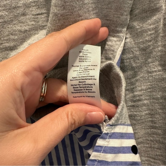 Talbots Gray Sweater with Blue Striped Back - Picture 4 of 5